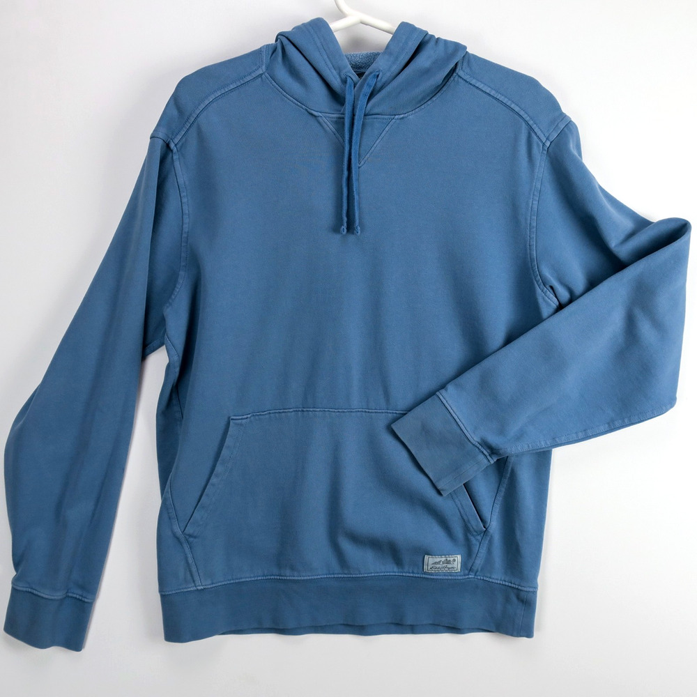 Eddie Bauer Hoodie Men's Medium Blue Lightweight Pullover Hooded Sweatshirt